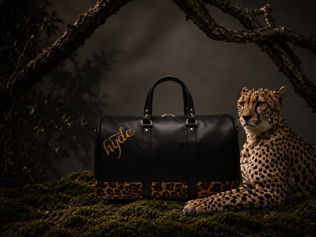 Cheetah beside the Night Stalker duffel